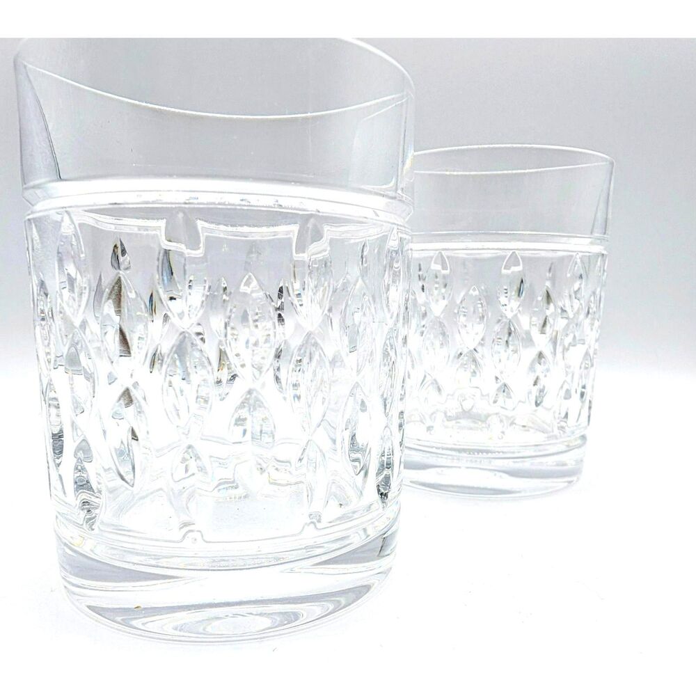 Ralph Lauren Aston Set of 2 Double Old Fashioned Whiskey Rocks Glasses Crystal
